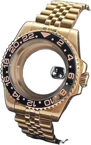 شاهد Case 40mm ثنائي الاتجاه الدوران الزجاج الياقوت يناسب حركة NH-34 تناسب 28.5-29mm أجزاء الأجزاء الشريحة باك سات in Kuwait