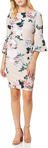 Calvin Klein Scuba Crepe Sheath with Bell Sleeves Ultramarine 10 in Saudi Arabia