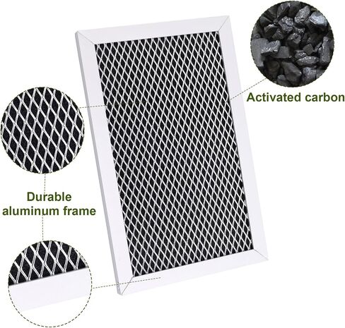 2pcs Microwave Filter Replacements, Microwave Charcoal Filter Freshens and Filters Kitchen Air Compatible with GE WB02X33061 / WB02X35687 in Saudi Arabia