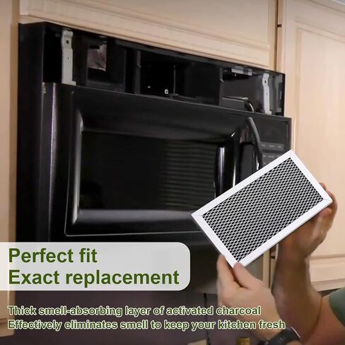 2pcs Microwave Filter Replacements, Microwave Charcoal Filter Freshens and Filters Kitchen Air Compatible with GE WB02X33061 / WB02X35687 in Saudi Arabia