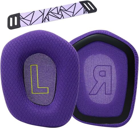 أسماء الأذن البديلة لـ Logitech G733 G535 G335 سماعة ألعاب اللاسلكية Lightspeed ، وسائد أذن مع رغوة عزل ضوضاء الراحة (أسود) in Kuwait