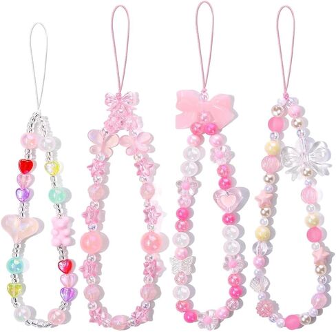 4 أجهزة كمبيوتر سحر هاتف ، جمالية y2k bedazzling antift antift chain لسلسلة مفاتيح الأكياس in Saudi Arabia