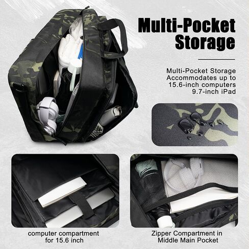 3 In 1 Tactical Laptop Bag for Men,Convertible Briefcase for 15.6 Inch Laptop Bag,Satchel Bag for Work/Travel/Business,Water resistant Shoulder Bag Nylon Messenger Backpack in Kuwait