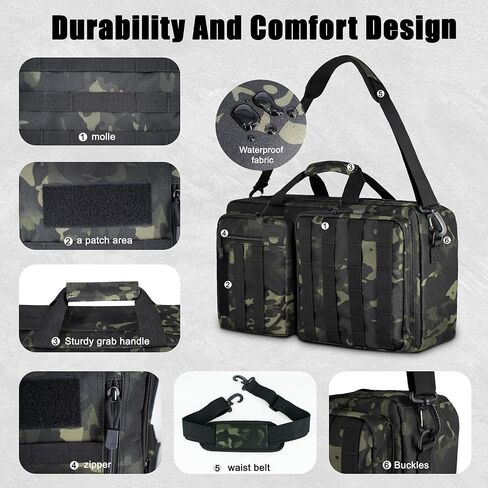 3 In 1 Tactical Laptop Bag for Men,Convertible Briefcase for 15.6 Inch Laptop Bag,Satchel Bag for Work/Travel/Business,Water resistant Shoulder Bag Nylon Messenger Backpack in Kuwait