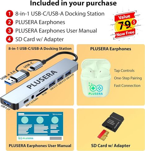 HP 15.6" LED Laptop Computer, 32GB RAM 640GB Storage (128GB UFS+512GB Docking Set), Quad-Cores Intel Pentium, Windows 11 S with 1-Year Microsoft Office 365 Included, PLUSERA Earphones, Moonlight Blue in Saudi Arabia