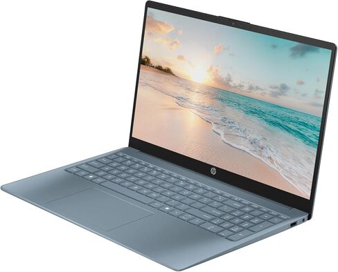 HP 15.6" LED Laptop Computer, 32GB RAM 640GB Storage (128GB UFS+512GB Docking Set), Quad-Cores Intel Pentium, Windows 11 S with 1-Year Microsoft Office 365 Included, PLUSERA Earphones, Moonlight Blue in Saudi Arabia
