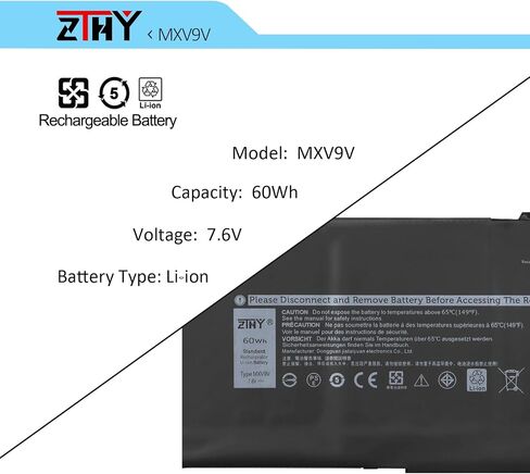 ZTHY MXV9V بطارية 60WH 4 خلايا بديل لـ Dell Latitude 5300 5310 7300 7400 ، Latitude 5300/5310 2-in-1 ، Inspiron 7300/7306 2-in-1 Black Series P96G P97G P99G P100G 5VC2M 829MX 0829MX D1XK9 in Saudi Arabia