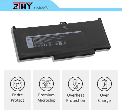 ZTHY MXV9V بطارية 60WH 4 خلايا بديل لـ Dell Latitude 5300 5310 7300 7400 ، Latitude 5300/5310 2-in-1 ، Inspiron 7300/7306 2-in-1 Black Series P96G P97G P99G P100G 5VC2M 829MX 0829MX D1XK9 in Saudi Arabia