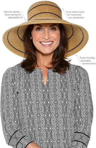 Coolibar UPF 50+ Women's Aubrey Wide Brim Beach Hat - Sun Protective in Kuwait
