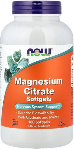 Magnesium Citrate Now Foods 180 Softgel in Saudi Arabia