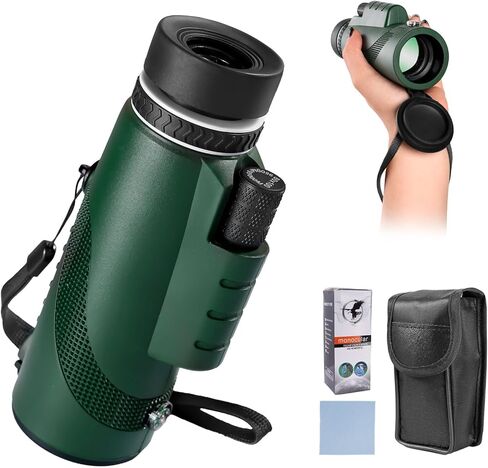 أحادي 8 × 42 - HD BAK4 PRISM مقاوم للماء للرجال نساء ، وسافر المشي لمسافات طويلة (أخضر داكن) in Kuwait