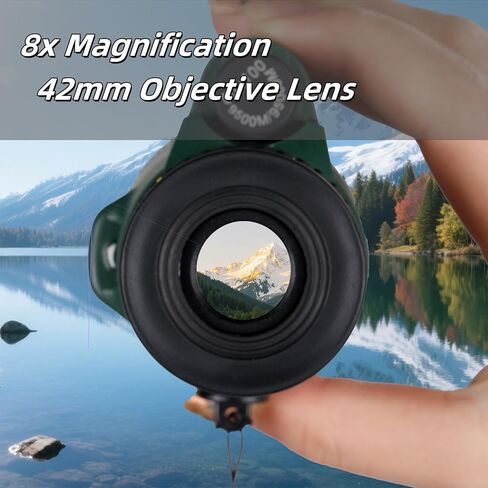 أحادي 8 × 42 - HD BAK4 PRISM مقاوم للماء للرجال نساء ، وسافر المشي لمسافات طويلة (أخضر داكن) in Kuwait
