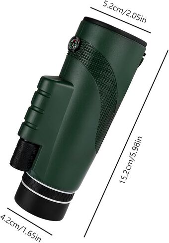 أحادي 8 × 42 - HD BAK4 PRISM مقاوم للماء للرجال نساء ، وسافر المشي لمسافات طويلة (أخضر داكن) in Kuwait