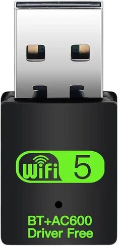 2 In1 DongIe Network Card 600Mbps USaB WF Bluetuth Adaptier 2.4G 5Ghz USaB WF 5 Network Wireletss External Signal Adapter for Pc in Saudi Arabia