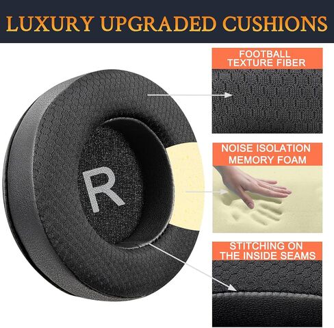 SOULWIT Mesh Fabric Earpads Replacement for AKG Pro Audio K52 K72 K92 M220 K240 K241 K242 K271 K272 K340 K550 K551 K553 S MKII MK2, Ear Pads Cushions with Noise Isolation Foam - Black in Saudi Arabia