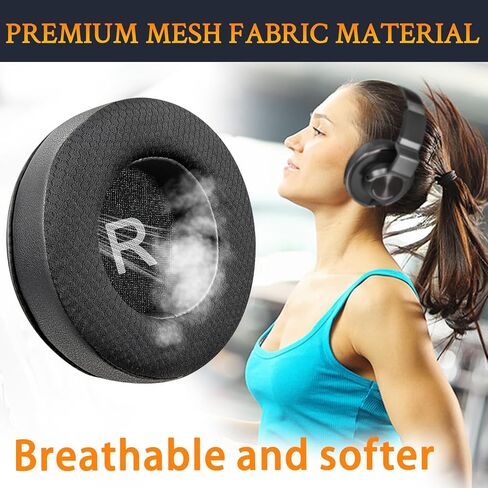 SOULWIT Mesh Fabric Earpads Replacement for AKG Pro Audio K52 K72 K92 M220 K240 K241 K242 K271 K272 K340 K550 K551 K553 S MKII MK2, Ear Pads Cushions with Noise Isolation Foam - Black in Saudi Arabia