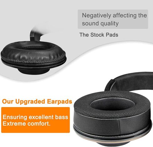 SOULWIT Mesh Fabric Earpads Replacement for AKG Pro Audio K52 K72 K92 M220 K240 K241 K242 K271 K272 K340 K550 K551 K553 S MKII MK2, Ear Pads Cushions with Noise Isolation Foam - Black in Saudi Arabia