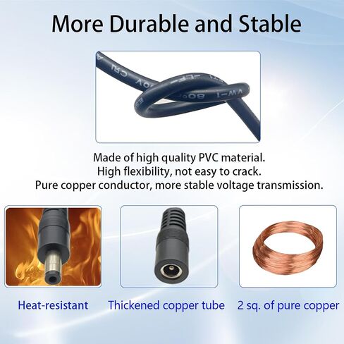 3.3ft DC5.5x2.5mm 19V 24V Male to Female Cable,14AWG Male to Female Extension Cable,12V Emergency Power DC5525 Connector,for CCTV camera,Solar Monitoring,LED Light Strips,Power Concentrator Box,3-Pack in Kuwait