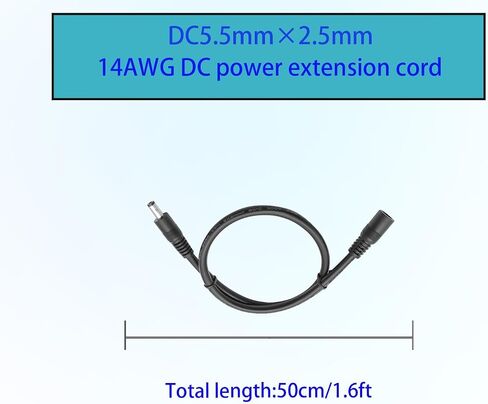 3.3ft DC5.5x2.5mm 19V 24V Male to Female Cable,14AWG Male to Female Extension Cable,12V Emergency Power DC5525 Connector,for CCTV camera,Solar Monitoring,LED Light Strips,Power Concentrator Box,3-Pack in Kuwait