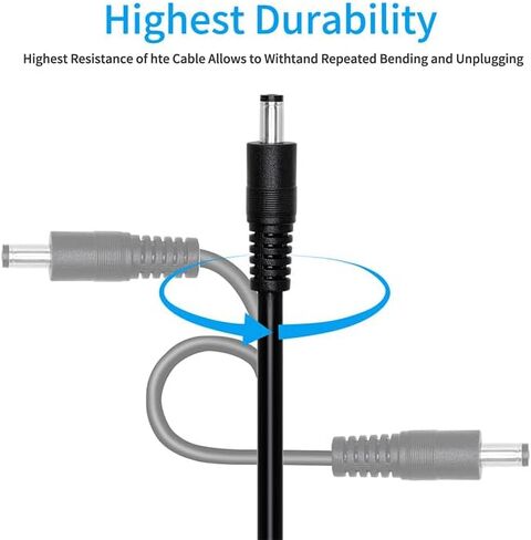 3.3ft DC5.5x2.5mm 19V 24V Male to Female Cable,14AWG Male to Female Extension Cable,12V Emergency Power DC5525 Connector,for CCTV camera,Solar Monitoring,LED Light Strips,Power Concentrator Box,3-Pack in Kuwait