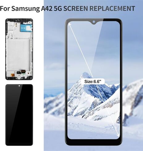 TFT for Samsung A42 5g Screen Replacement for Samsung A42 5g LCD Digitizer for Samsung A42 5g Display Touch Screen Assembly with Frame SM-A426 Black (Without Fingerprint Function) in Saudi Arabia