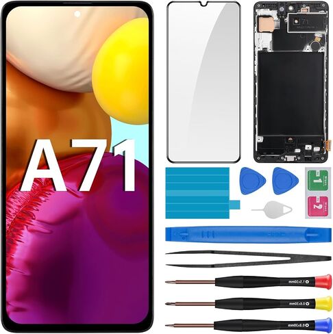 لاستبدال شاشة Samsung Galaxy A71 مع إطار شاشة LCD Displating Touch Digitizer التجميع الكامل وزر الجانبي أدوات أذن أذن MOTER MOTOR MOTION ATM SM-A715F (A715F A715W A715X) in Saudi Arabia