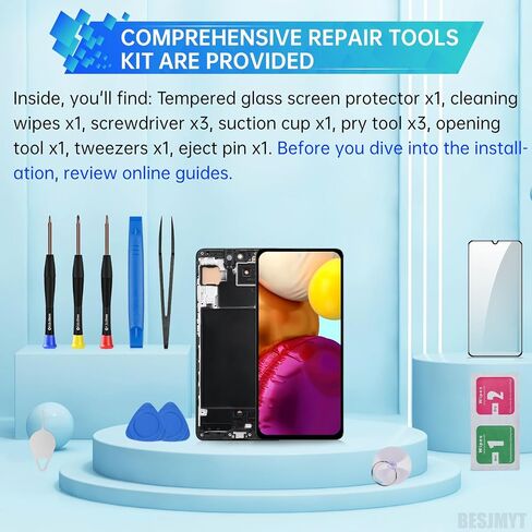 لاستبدال شاشة Samsung Galaxy A71 مع إطار شاشة LCD Displating Touch Digitizer التجميع الكامل وزر الجانبي أدوات أذن أذن MOTER MOTOR MOTION ATM SM-A715F (A715F A715W A715X) in Saudi Arabia