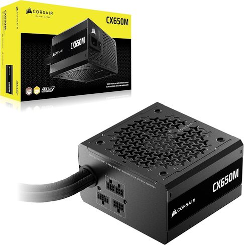 Corsair CX650M (2025) Semi Modular ATX 3.1 PCIe 5.1 Low-Noise 650W Power Supply with 12V-2x6 Cable – Cybenetics Bronze Efficiency, LLC Topology, 105°C Capacitors – Black in Saudi Arabia