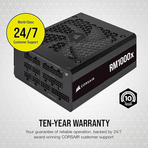 Corsair RM1000X مزود طاقة ATX وحدات ATX بالكامل - 80 زائد الذهب - مروحة منخفضة الضوضاء - صفر دورة في الدقيقة - أسود (متجدد) in Saudi Arabia