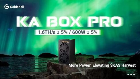 جديد Goldshell KA Box Pro 1.6th/S Kaspa Miner 600W Crypto Kas Mining Machine Asic Kaspa Miner Goldshell Kas Miner مع 110 فولت -240 فولت PSU والسلك in Kuwait