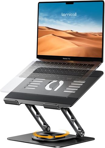 جهاز الكمبيوتر المحمول Lamicall Stand for Desk مع 360 قاعدة دوارة + 3 في 1 حامل قرص مسند ذراع التمديد in Saudi Arabia
