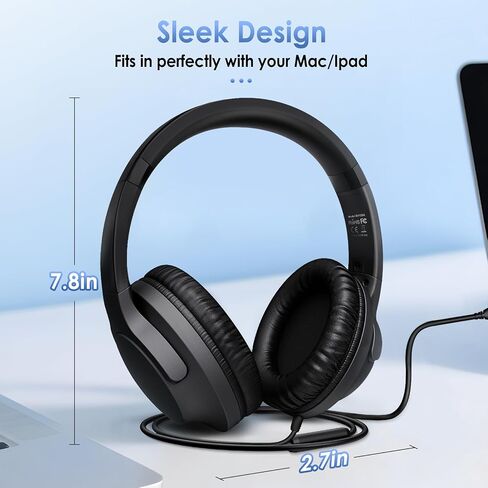 سماعات رأس USB C Wired-USB-C/Type C عبر سماعة رأس الأذن مع الميكروفون ، صوت استريو HD-قابلة للطي وخفيفة الوزن سلكية سلكية ل iPhone 15-16/Samsung/Type-C Captop/Tablet in Kuwait