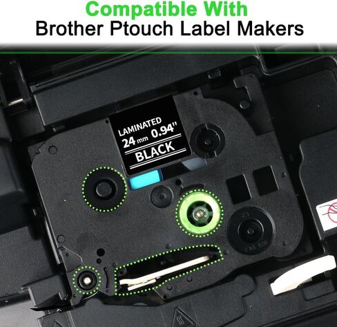 4 حزم متمثل في شريط التسميات البديل لـ Brother Tze 24mm 0.94 Tze-151 Black على شريط علامة Ptouch Clear متوافق مع Ptouch PTD600 PTD600VP PTP750W PT2730 ، 26.2 قدم in Saudi Arabia
