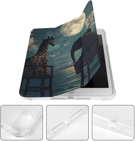 علبة قمر البحر الزرافة الفيل مع حامل القلم رفيع الوزن الخفيف المتوافق مع iPad mini 4/5/6 mini4/5 （7.9in） in Saudi Arabia