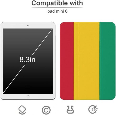 The Republic of Guinea Flag Case with Pen Holder Slim Lightweight Trifold Stand Compatible with iPad mini 4/5/6 Mini4/5（7.9in） in Saudi Arabia