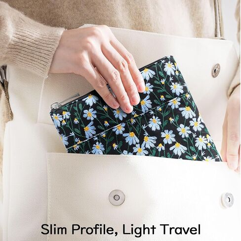 Dadanism 9-11 Inch Embroidered Daisy Padded Carrying Case Tablet Sleeve | Fits iPad A16 11th Gen 11"/10th Gen 10.9", iPad Air M4 11"/Pro M5 11", iPad Air 5/4th 10.9", Galaxy Tab A11+ Plus 11", Beige in Kuwait