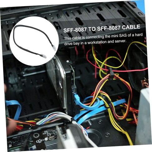 Angoily Mini SAS 180 Degree 8087 to 8087 Internal 12G High-Speed Connection Cable for Servers SFF-8087 to SFF-8087 Extension Cards in Saudi Arabia