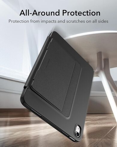 ESR لحالة iPad A16 ، حالة الجيل الحادي عشر/العاشر iPad (2025/2022) ، غطاء الحامل العمودي ، زوايا حامل متعددة ، غطاء مستقر فائق ، فليب ، أسود in Kuwait