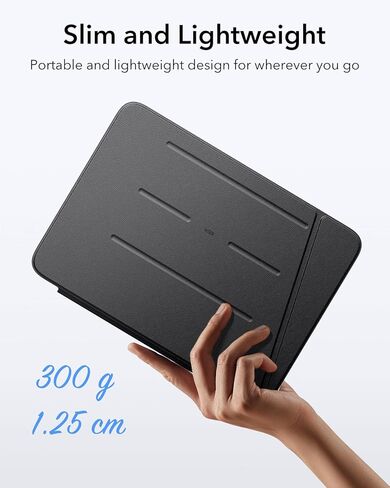 ESR لحالة iPad A16 ، حالة الجيل الحادي عشر/العاشر iPad (2025/2022) ، غطاء الحامل العمودي ، زوايا حامل متعددة ، غطاء مستقر فائق ، فليب ، أسود in Kuwait