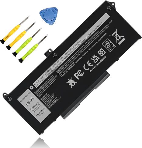 63WH RJ40G بطارية الكمبيوتر المحمول البديل لدقة Dell 15 3560 Latitude 14 5420 Latitude 15 5520 Series P137G P137G001 P104F P104F001 M033W WY9DX 01K2CF 0M3KCN 075X16 0WK3F1 005R42 3941MAH in Saudi Arabia