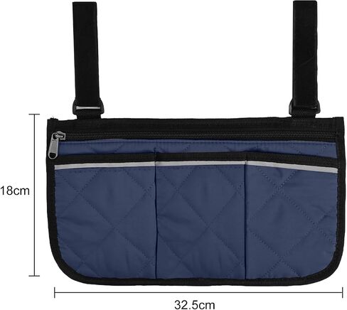 Camping Armrest Storage Bag, Chair Armrest Organizer, Car Seat Hanging Bag, Extended Back Buckle Canvas Beach Chair StorageBag, Side HangingBag For Bedside/Outdoor/Beach/Camping(black) in Saudi Arabia