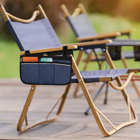 Camping Armrest Storage Bag, Chair Armrest Organizer, Car Seat Hanging Bag, Extended Back Buckle Canvas Beach Chair StorageBag, Side HangingBag For Bedside/Outdoor/Beach/Camping(black) in Saudi Arabia