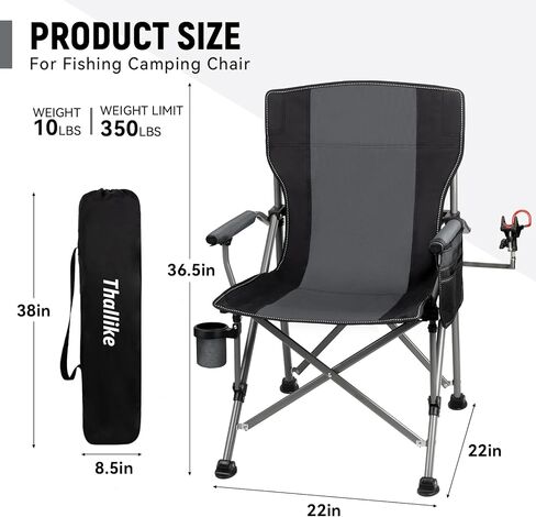 كرسي الصيد مع حامل قضيب قابل للتعديل بزاوية 360 درجة ، وكراسي صيد الجليد القابلة للطي للبالغين ، وكرسي تخييم محمول مع حامل كأس الجيب الجانبي لحديقة الرياضة في الهواء الطلق شاطئ النزهة in Kuwait