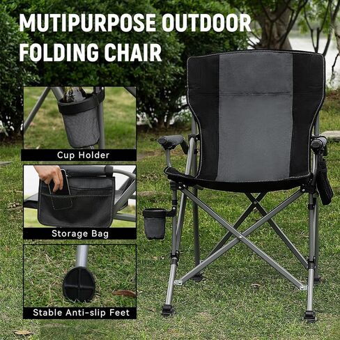 كرسي الصيد مع حامل قضيب قابل للتعديل بزاوية 360 درجة ، وكراسي صيد الجليد القابلة للطي للبالغين ، وكرسي تخييم محمول مع حامل كأس الجيب الجانبي لحديقة الرياضة في الهواء الطلق شاطئ النزهة in Kuwait