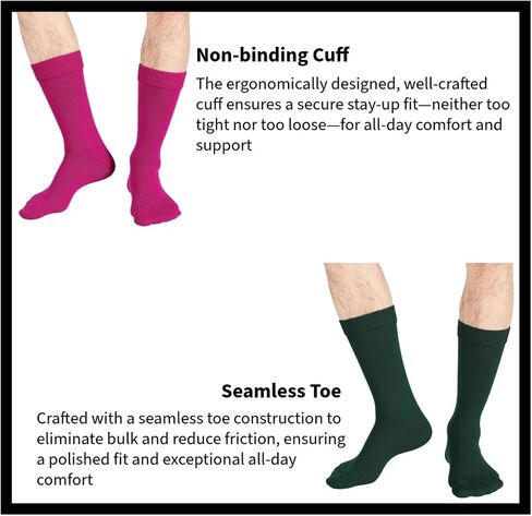 Couver Men's Classic Cotton Solid Plain Crew Dress Socks in Saudi Arabia