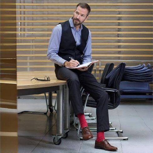 Couver Men's Classic Cotton Solid Plain Crew Dress Socks in Saudi Arabia