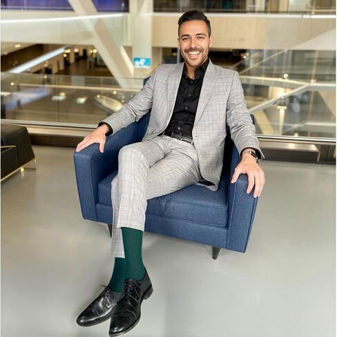 Couver Men's Classic Cotton Solid Plain Crew Dress Socks in Saudi Arabia