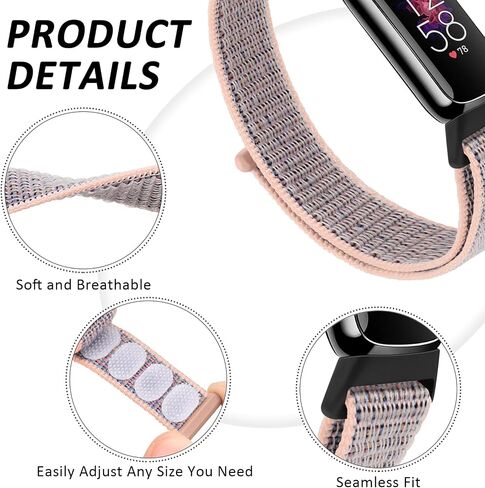 نايلون فرقة لـ Fitbit Luxe Bands Women Men ، Soft Responsip Sport Strap متوافق مع ملحقات Fitbit Luxe in Saudi Arabia