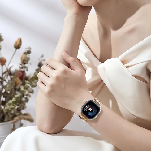 Braided Band Compatible with Fitbit Versa 4 Bands for Woman/Versa 3/Sense 1/Sense 2 Band, Magnetic Clasp Fabric Nylon with Designer Interlock Buckle Straps for Fitbit Versa4/3/Sense1/2 in Kuwait