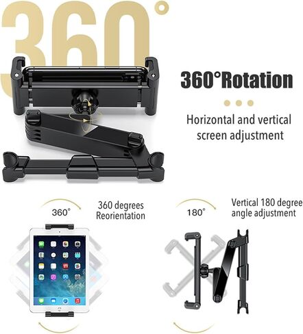 Foldable Car Phone Holder Back Seat Tablet Mount 360-Degree Headrest Tablet Support for 5-13 Inch(Red) in Saudi Arabia